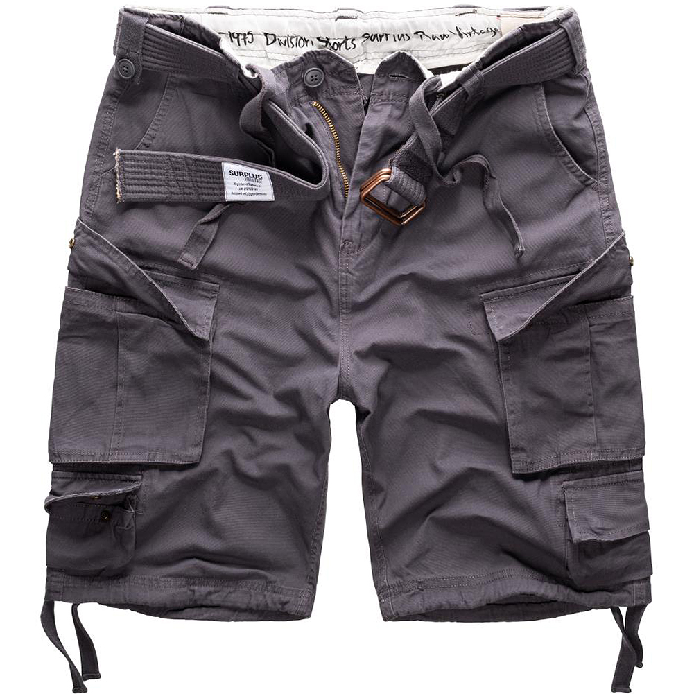Surplus Division Pantaloncini Uomo In Cotone, Taglie Forti, Con 6 Tasche E Cintura, Stile Militare